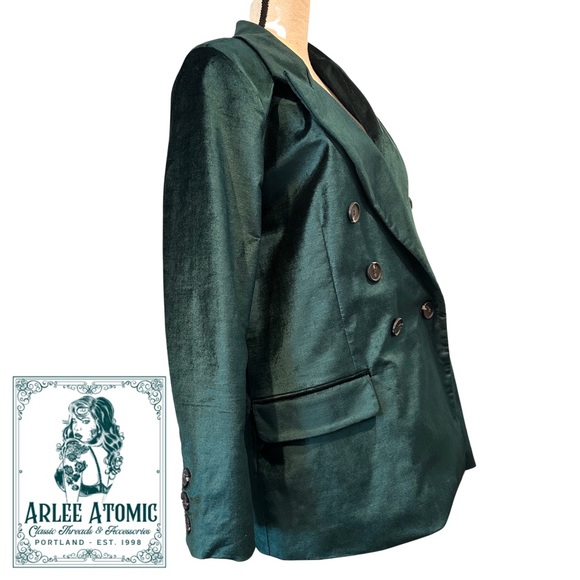 Free People Ashby Double Breasted Blazer in Jade - Picture 2 of 10